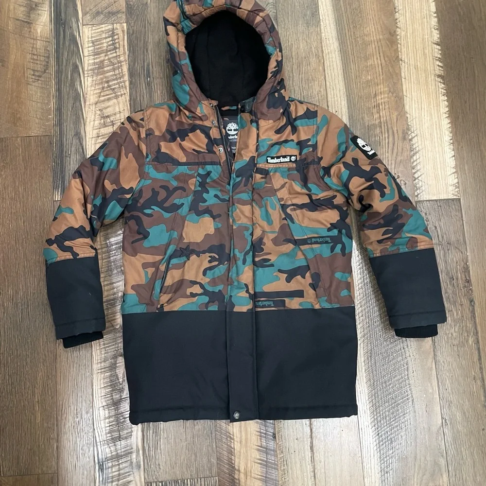 Timberland winter camo coat boy 10-12